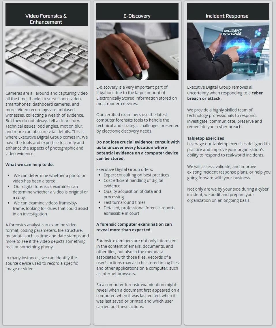 E-Discovery & Data Investigations — case photograph 1